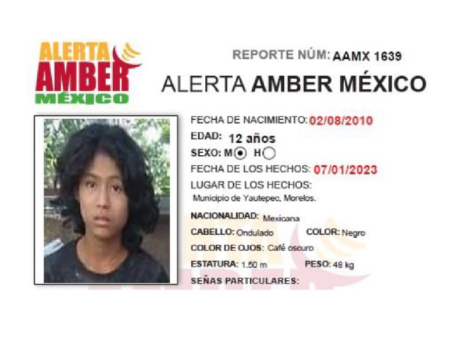 Alerta Amber Selena Rios