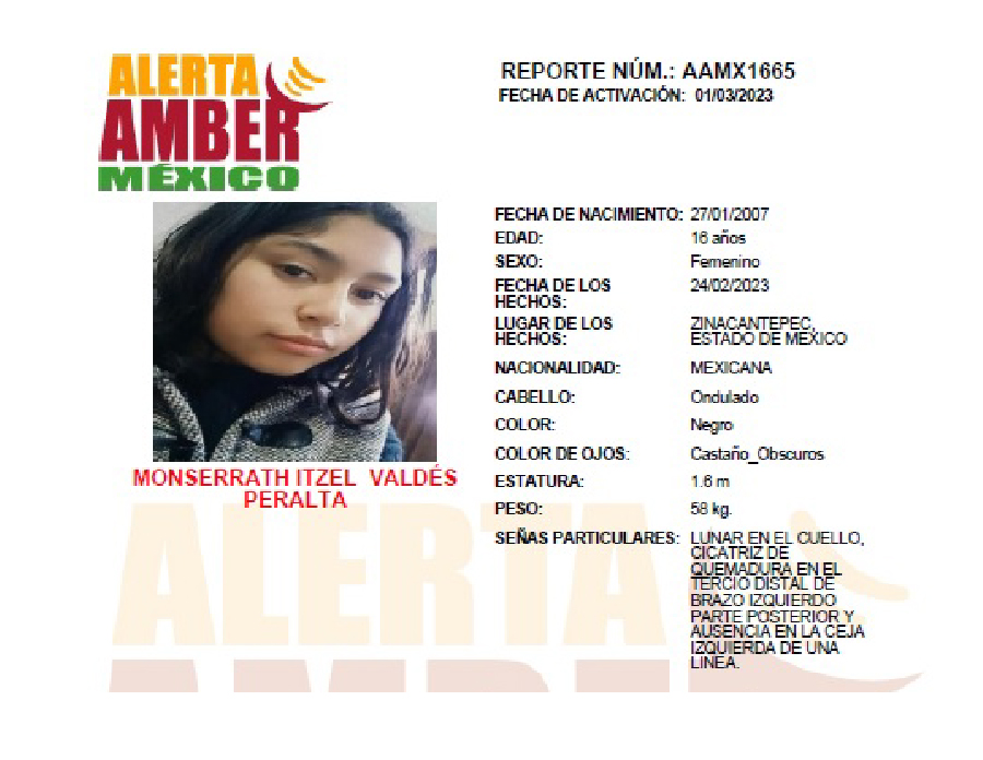 Alerta Amber Monserrat