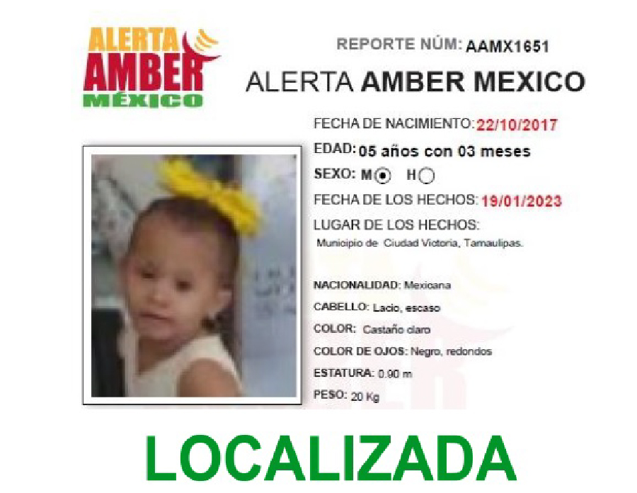 Alerta Amber Nahomi