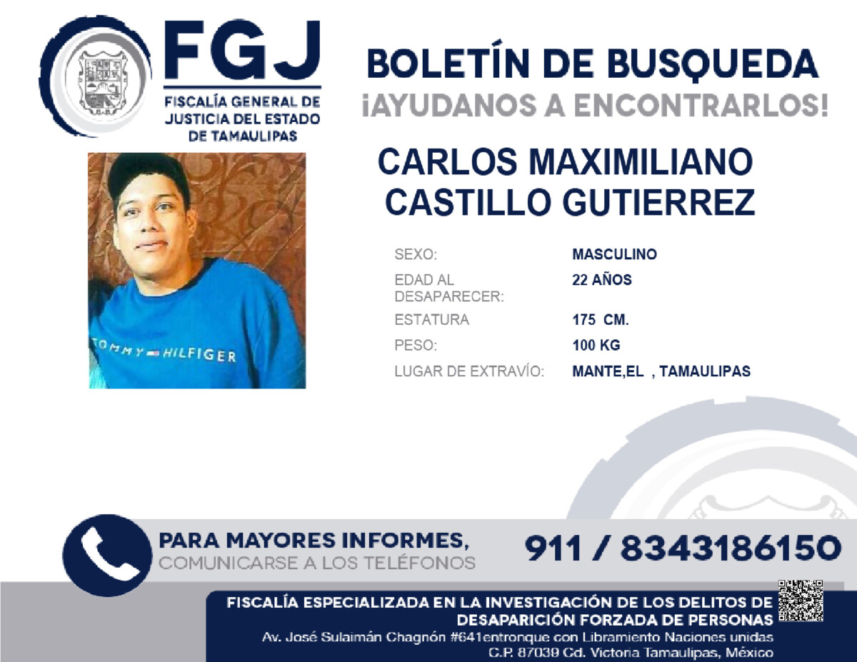 Boletin de busqueda Carlos  Maximiliano