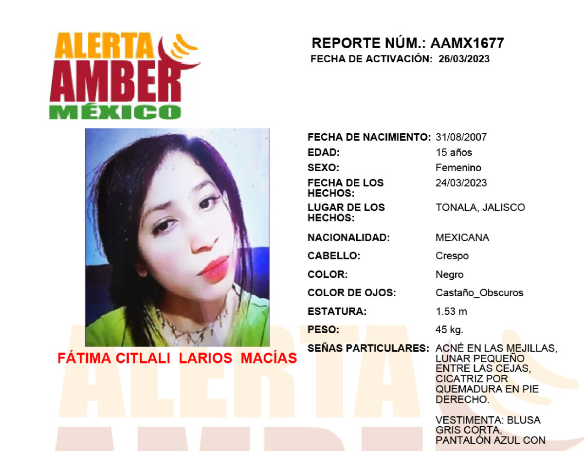 Alerta Amber Citlali