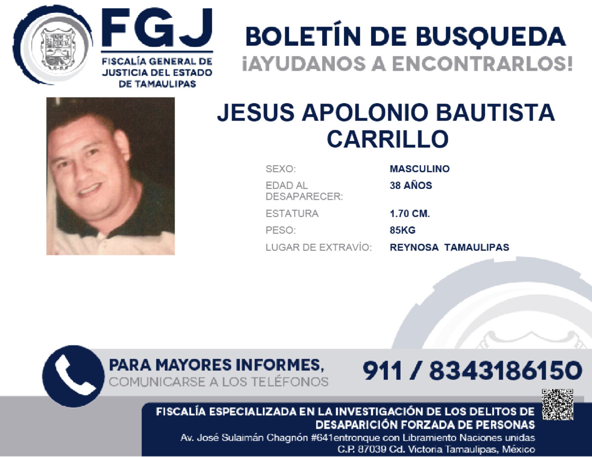 BOLETIN DE BUSQUEDA JESUS APOLONIO
