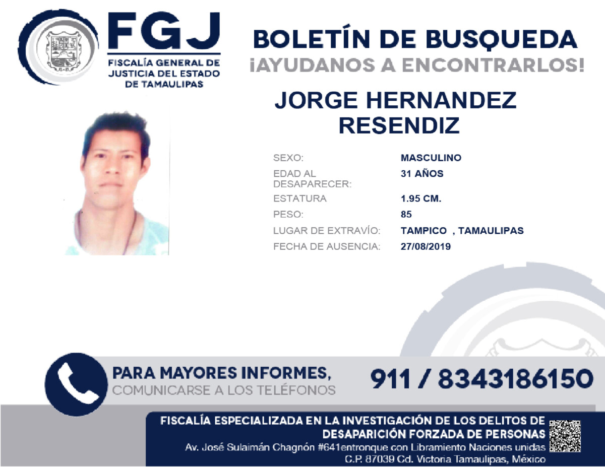 BOLETIN DE BUSQUEDA JORGE HERNANDEZ