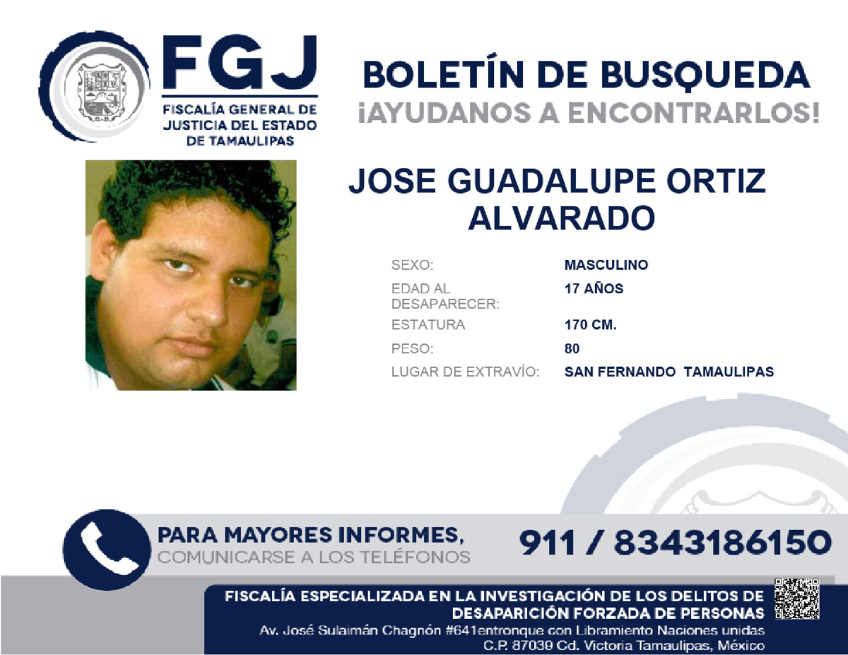 Boletin de búsqueda Jose Guadalupe Ortiz