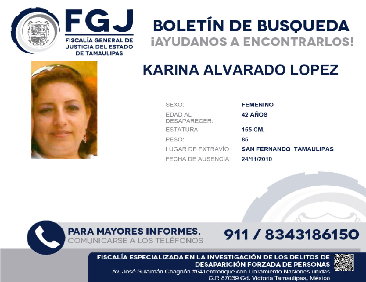 Boletin de Busqueda Karina