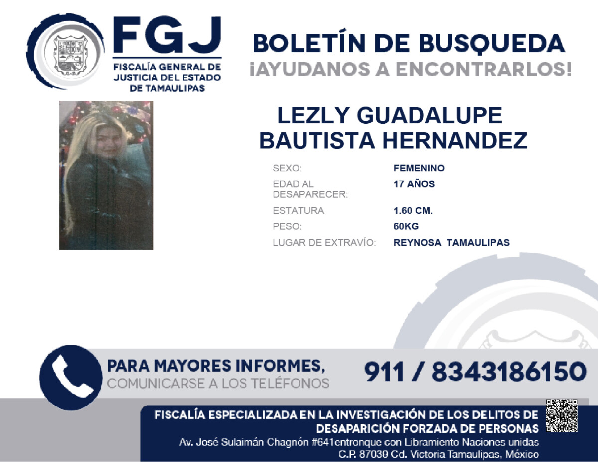 bOLETIN DE BUSQUEDA LESLY