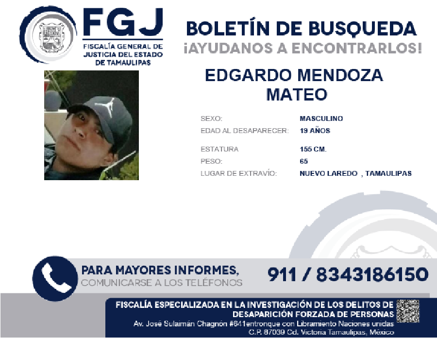 Boletin de Busqueda Edgardo Mendoza