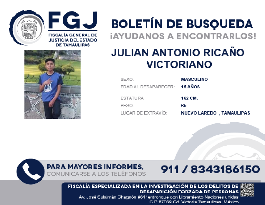 Boletin de Busqueda Julian Antonio