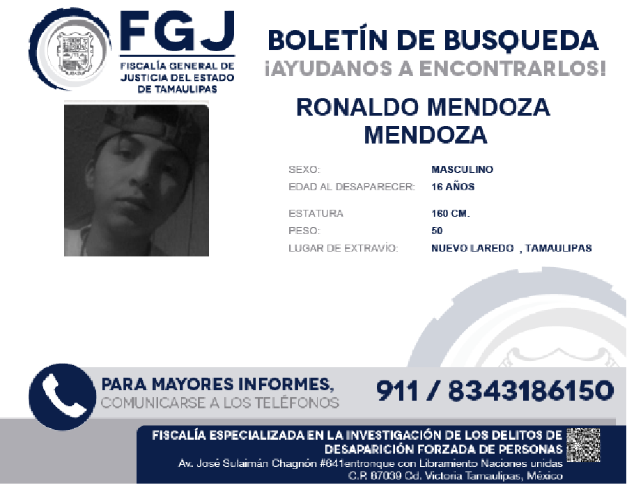 Boletin de Busuqeda Ronaldo Mendoza