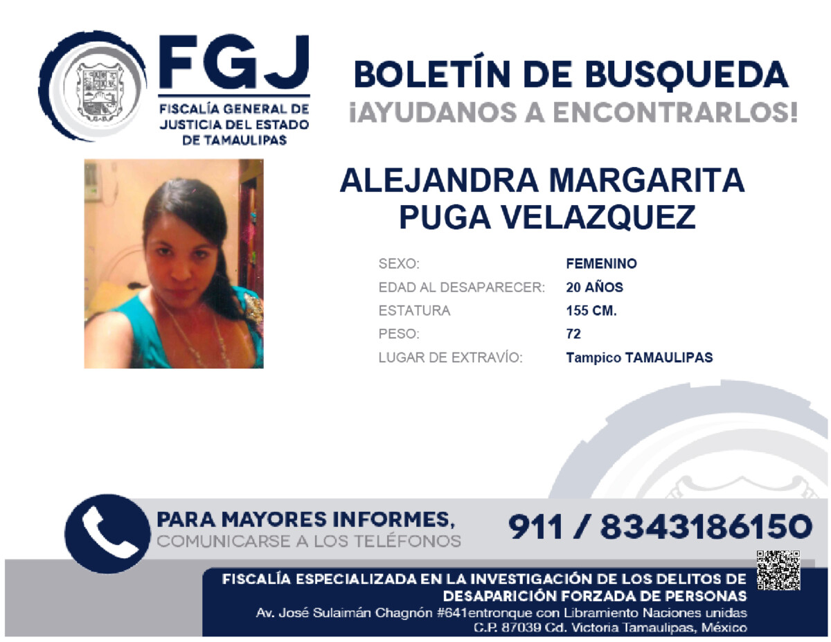 Boletin de Busqueda Alejandra Margarita