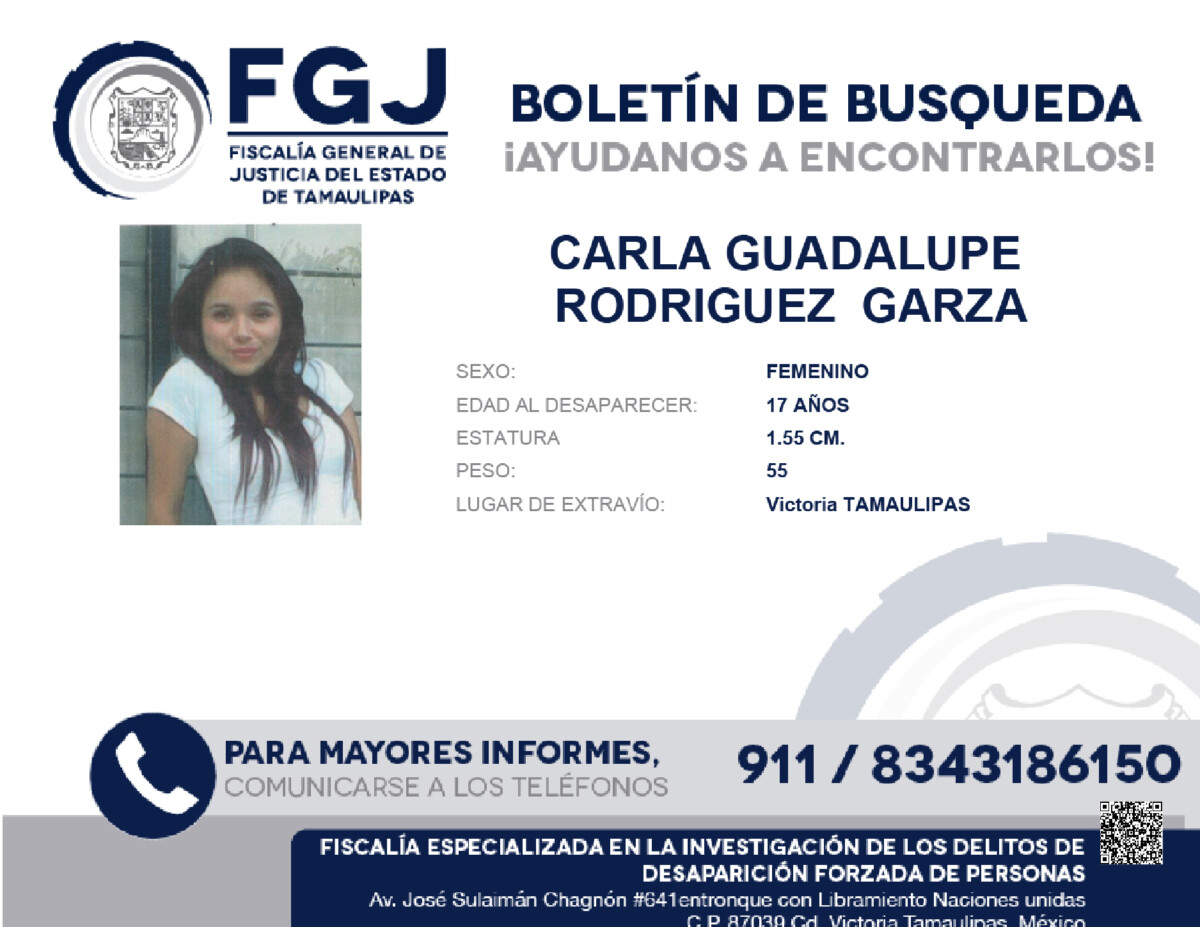 Boletin de Busqueda Carla Guadalupe