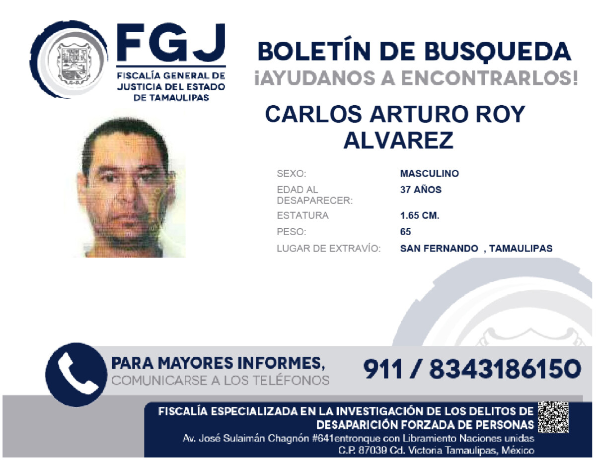 Boletín de búsqueda Carlos Arturo