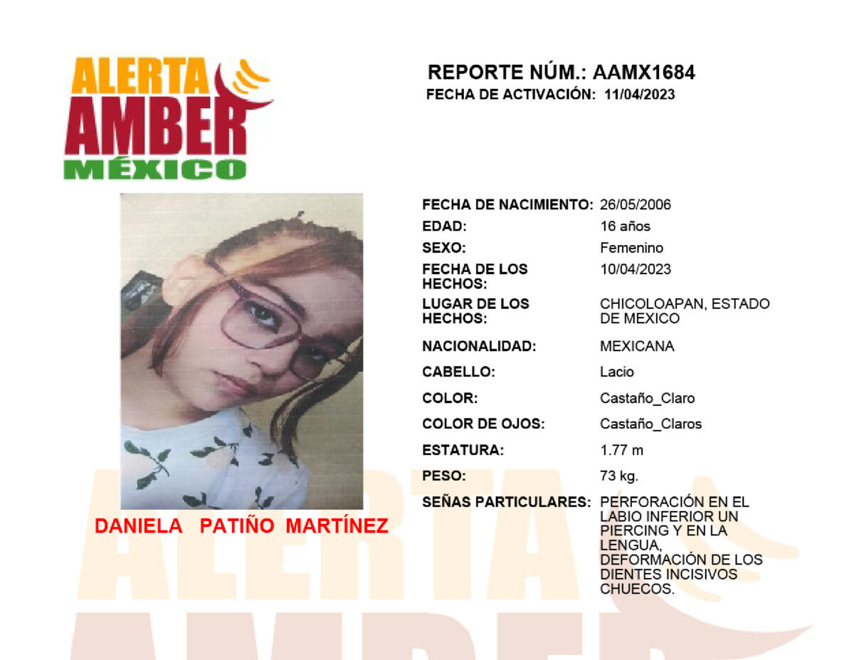 Alerta Amber Daniela