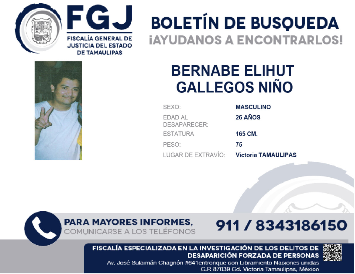 Boletin de Busqueda Bernabe Eliuth