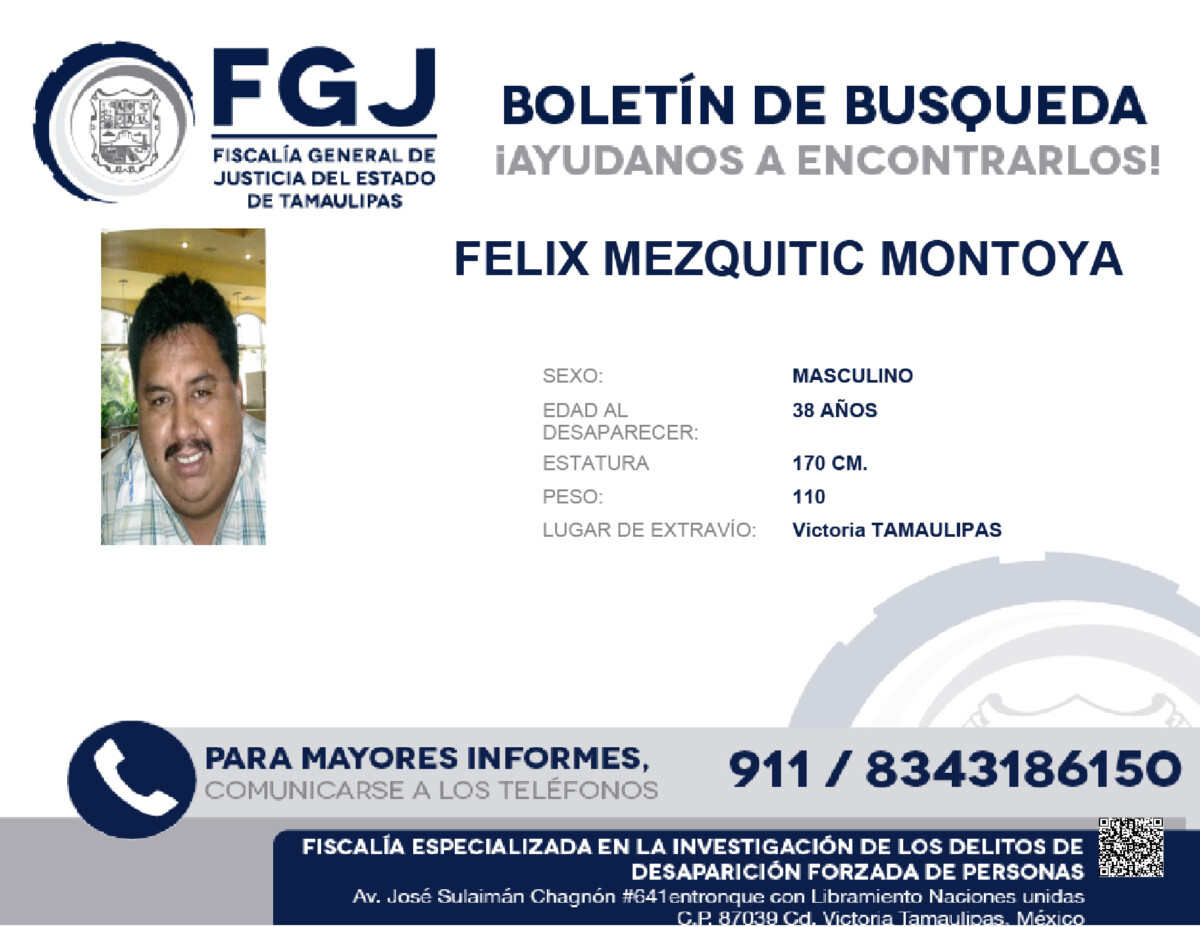 Boletin de búsqueda Felix Mezquitic