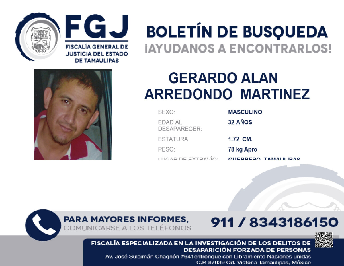 Boletín de Búsqueda Gerardo Alan