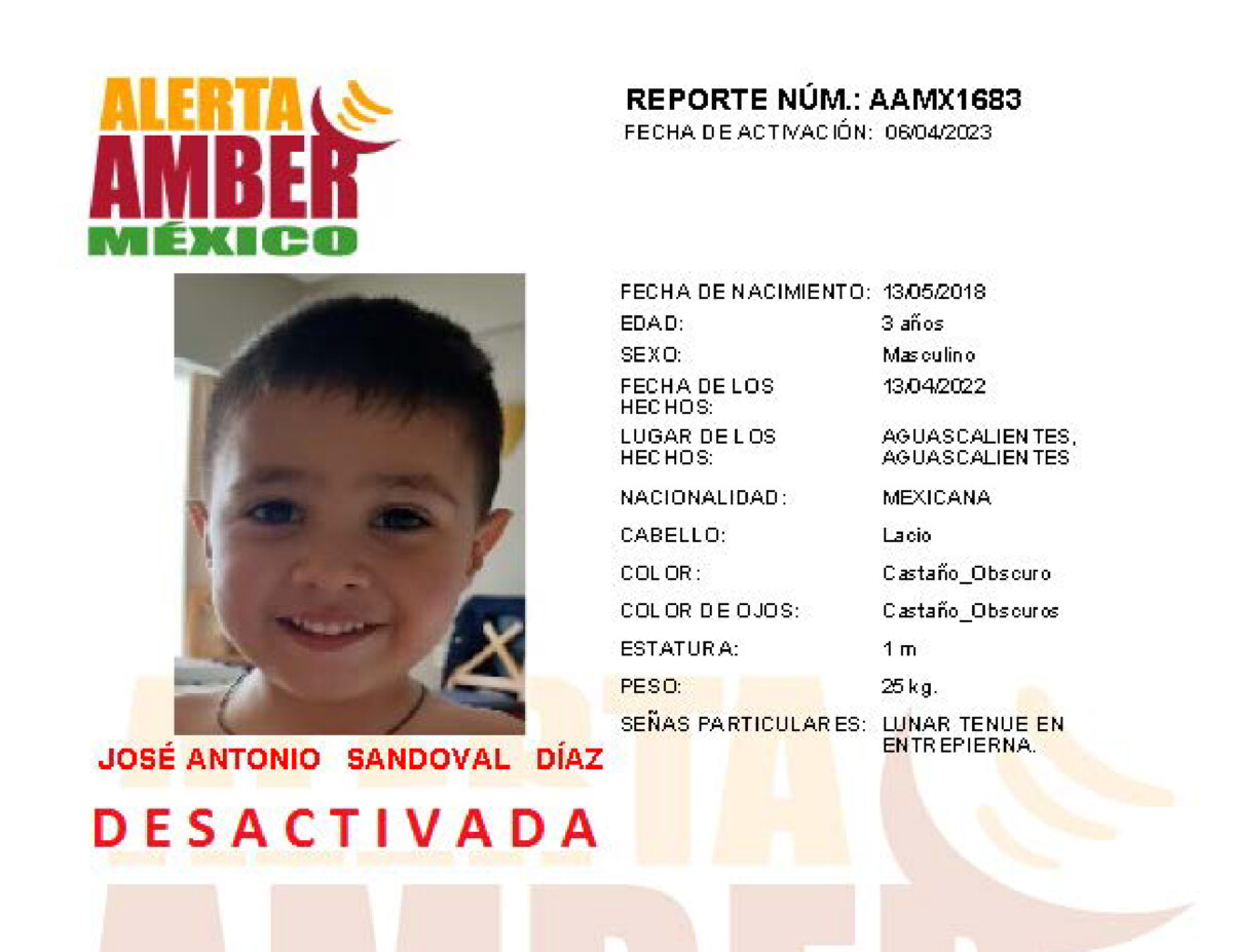 Alerta Amber Jose Antonio