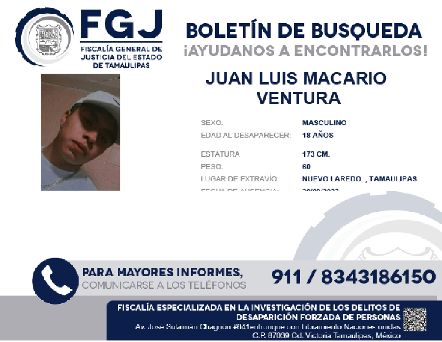 Boletín de Búsqueda Juan Luis