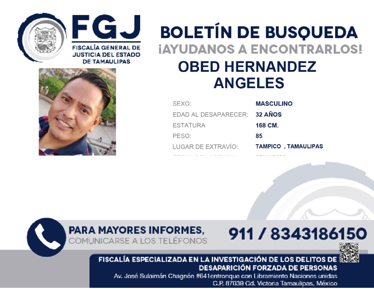 Boletin de Busqueda Obed Hernandez