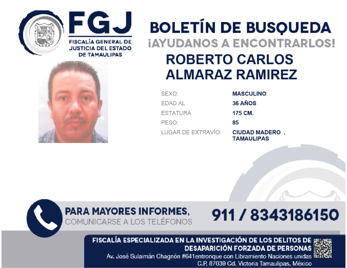 Boletín de Busqueda Roberto Carlos