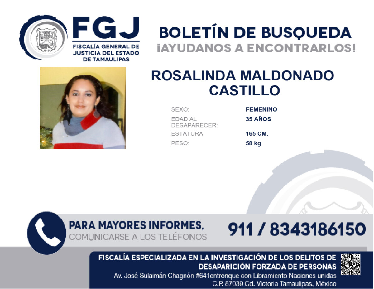 Boletín de Búsqueda Rosalinda Maldonado
