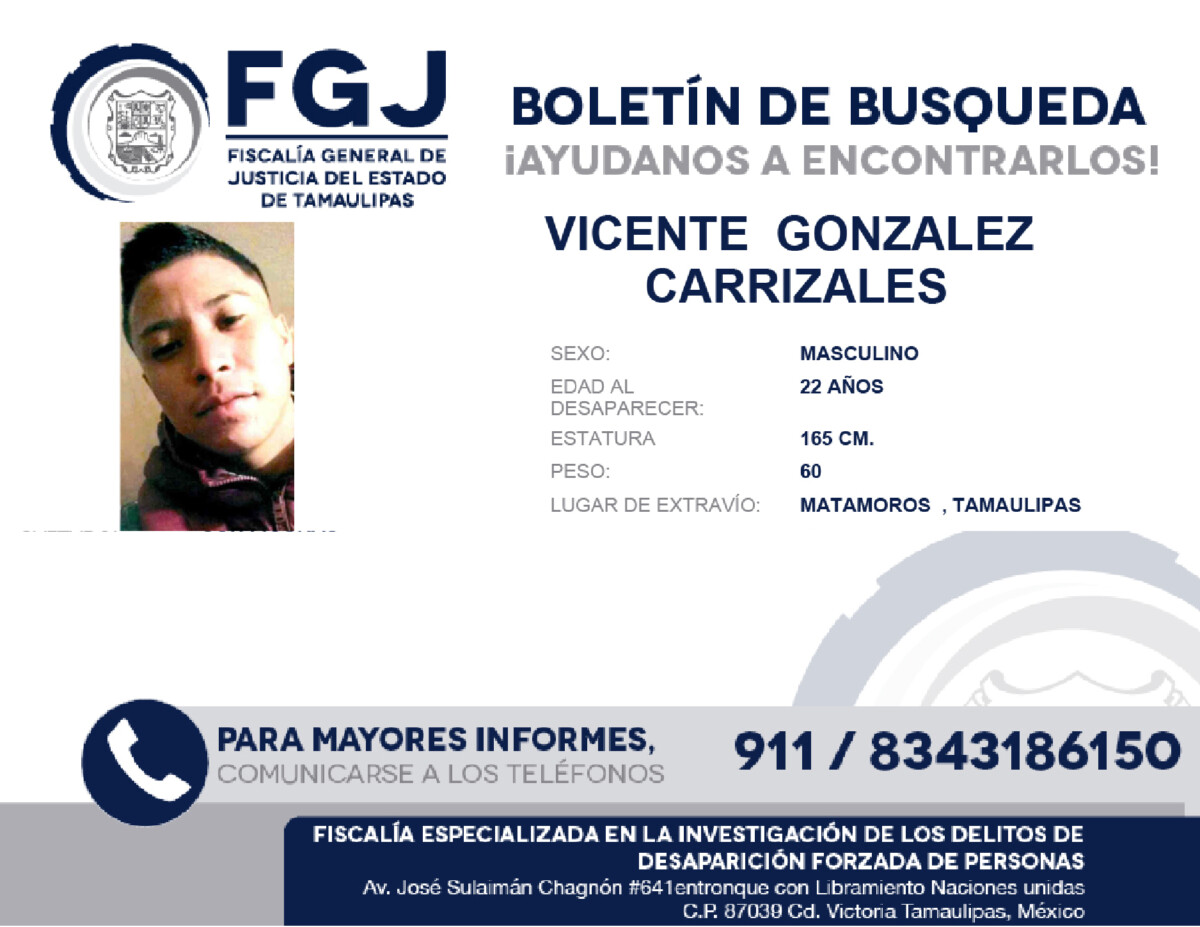 Boletín de Búsqueda Vicente González