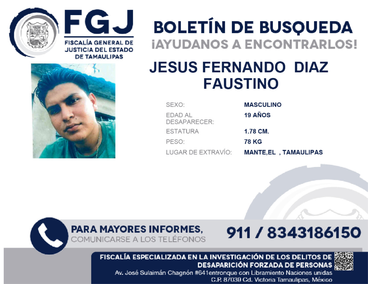 Boletin de Busqueda Jesus Fernando Diaz