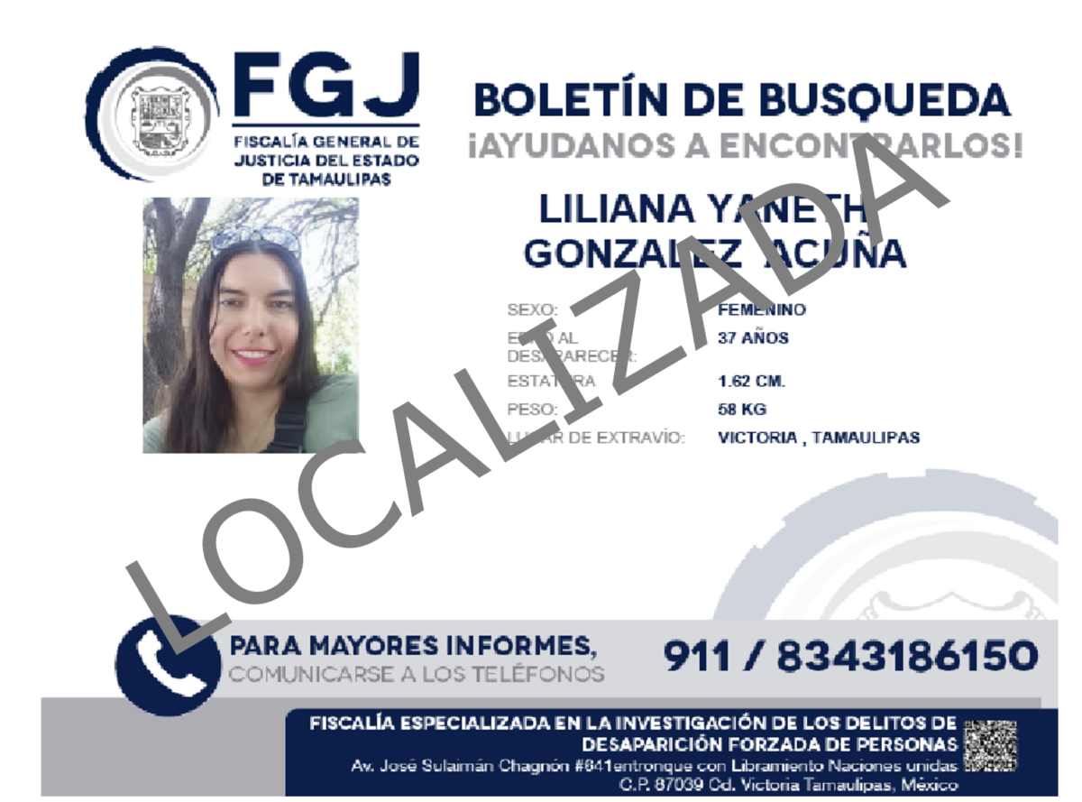 Boletin de busqueda Liliana