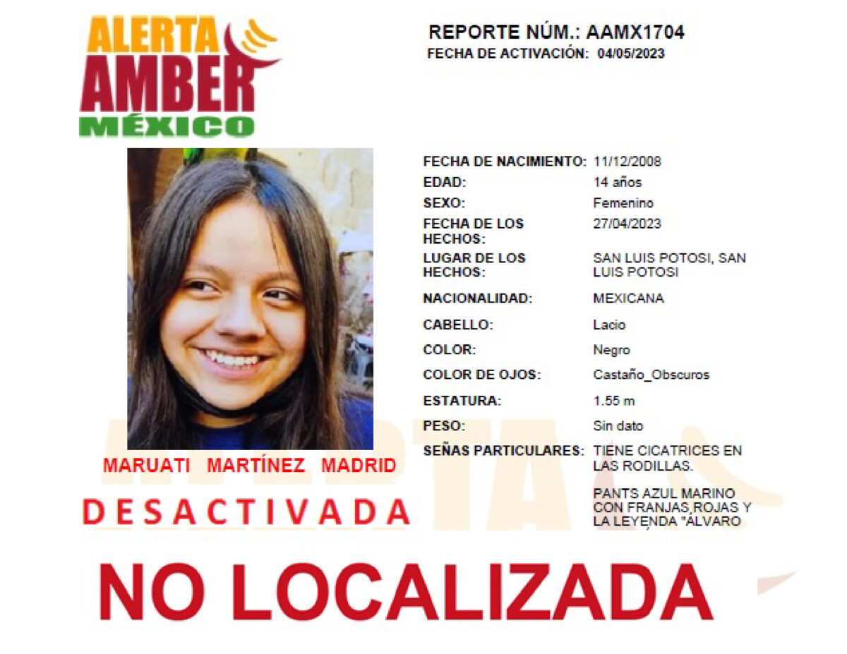 Alerta Amber Maruati