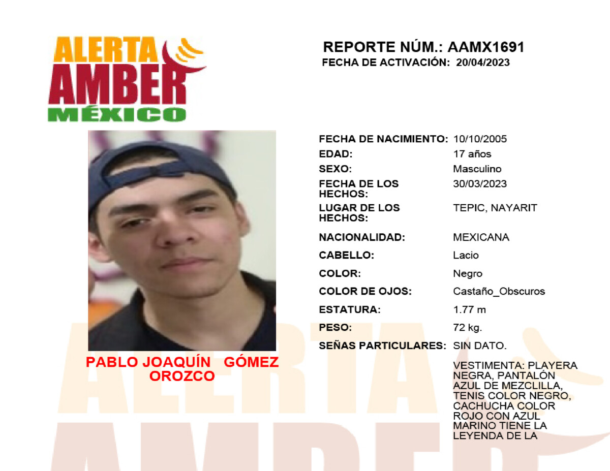 Alerta Amber Pablo Joaquin