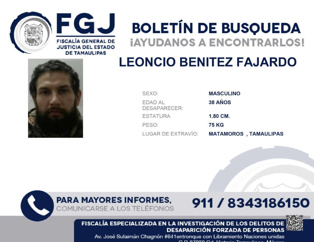 Boletín de Búsqueda Leoncio Benítez