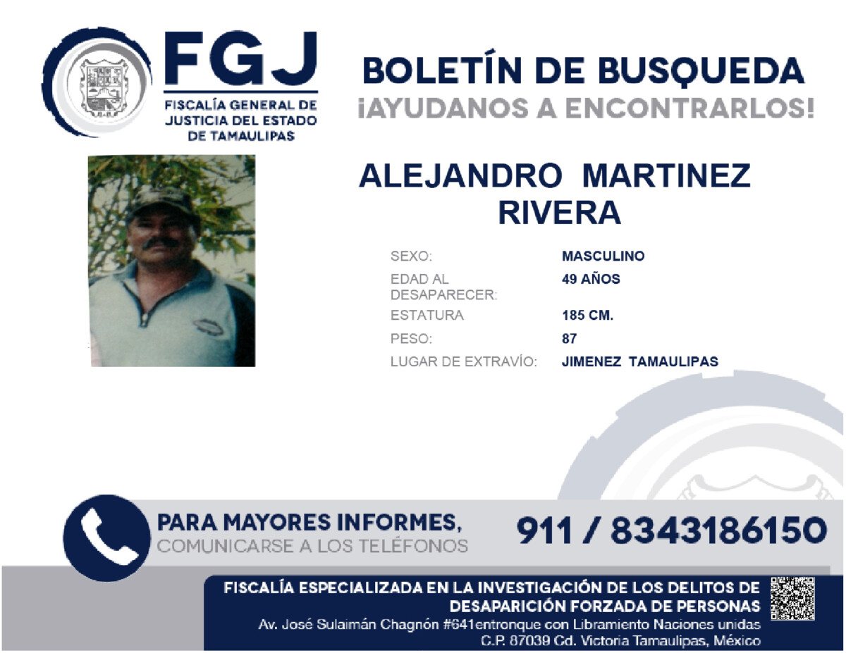 Boletin de Búsqueda Alejandro Martinez