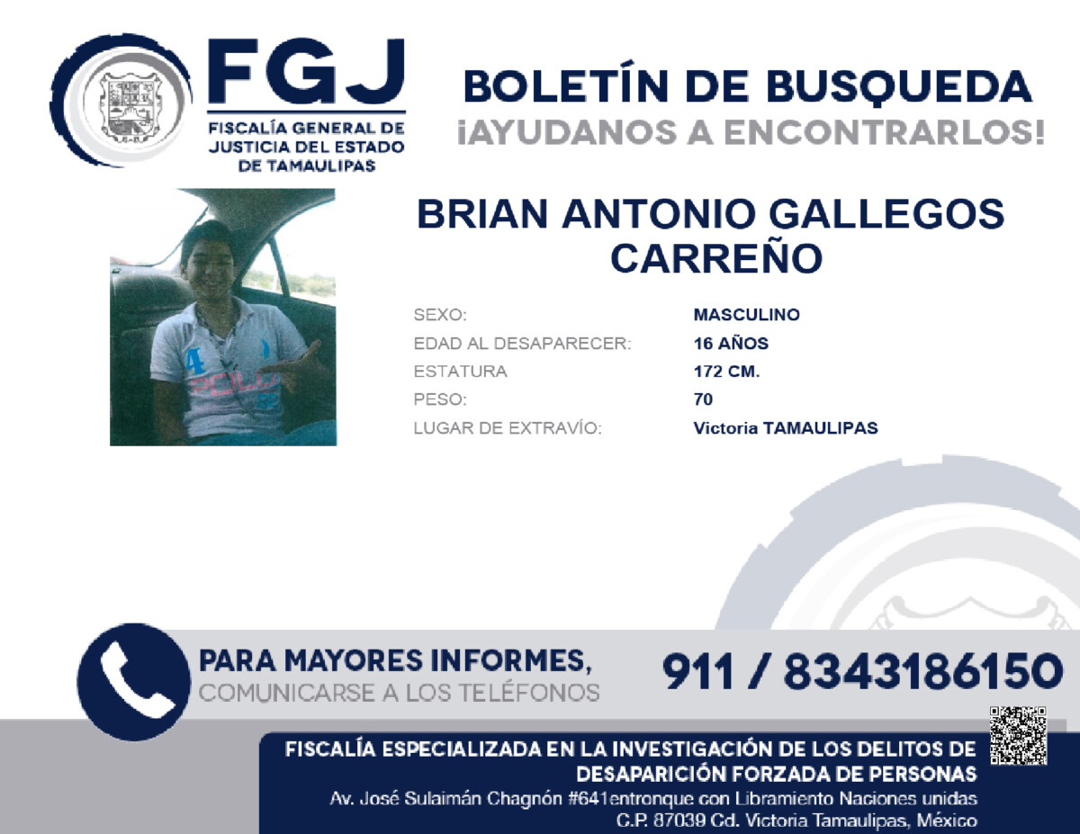 Boletin de Busqueda Brian Gallegos