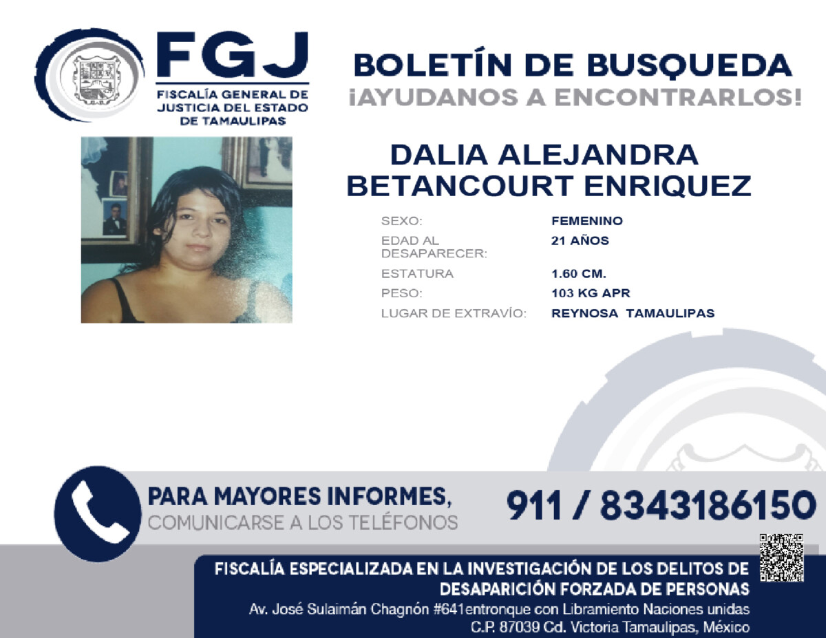 Boletín de Búsqueda Dalia Alejandra