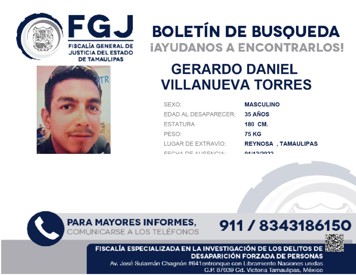 Boletín de Búsqueda Gerardo Daniel