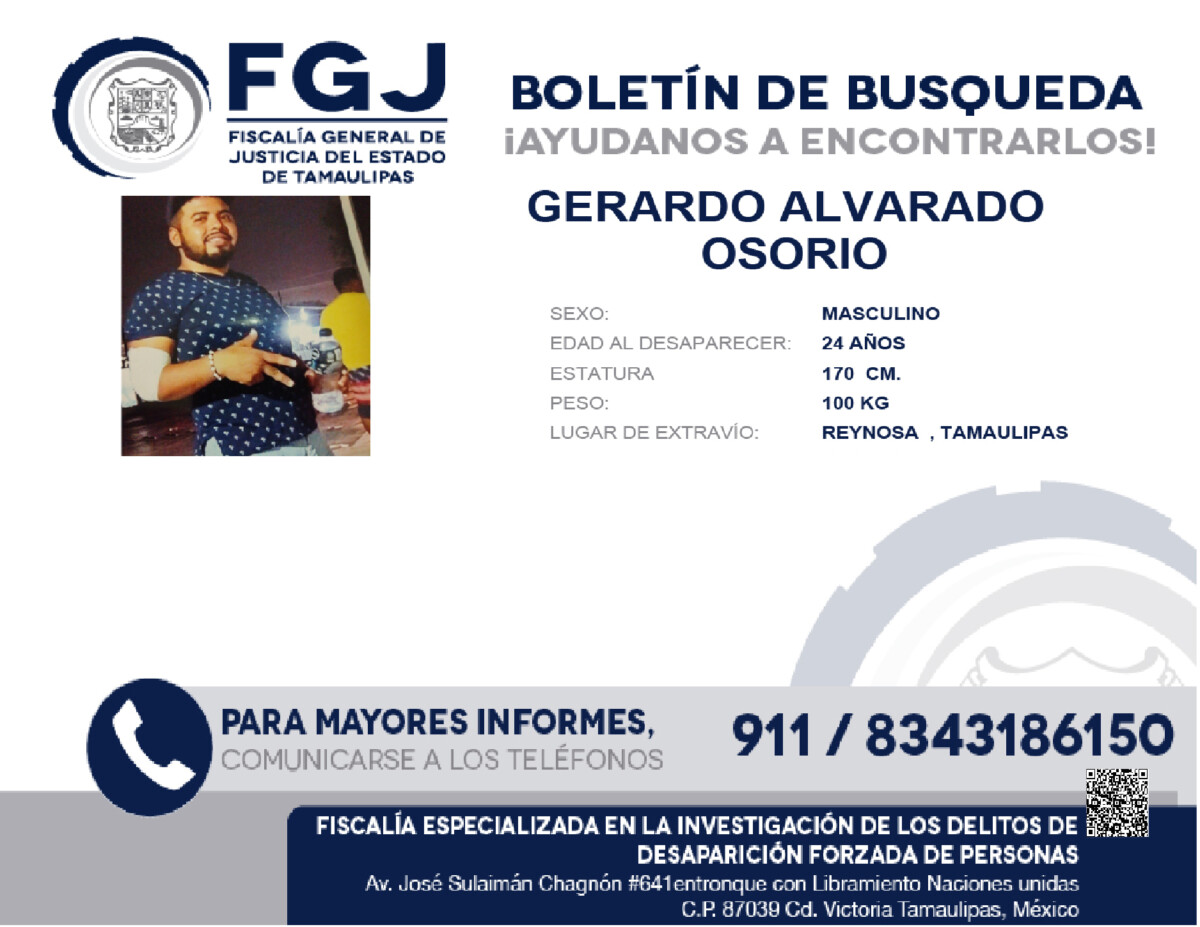 Boletín de Búsqueda Gerardo Osorio