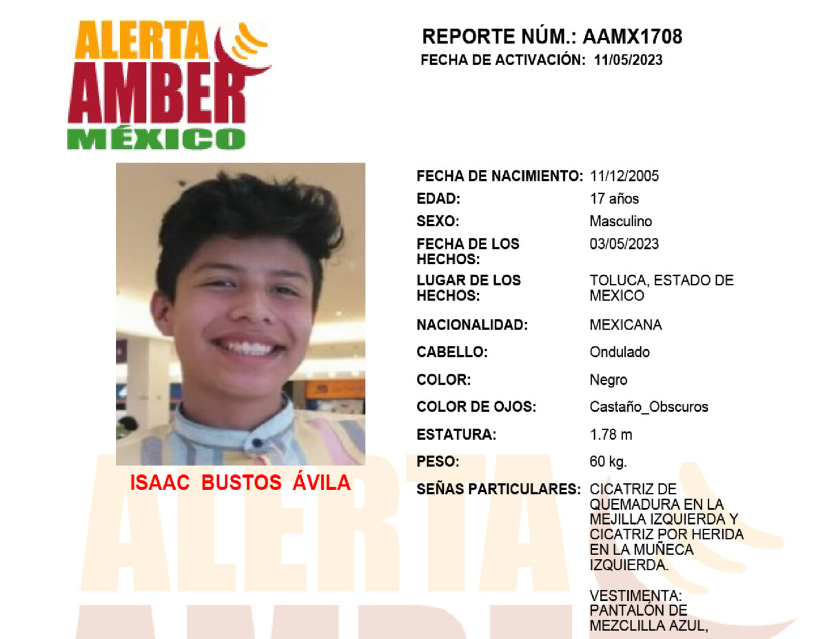 Boletín de Búsqueda Isaac Bustos