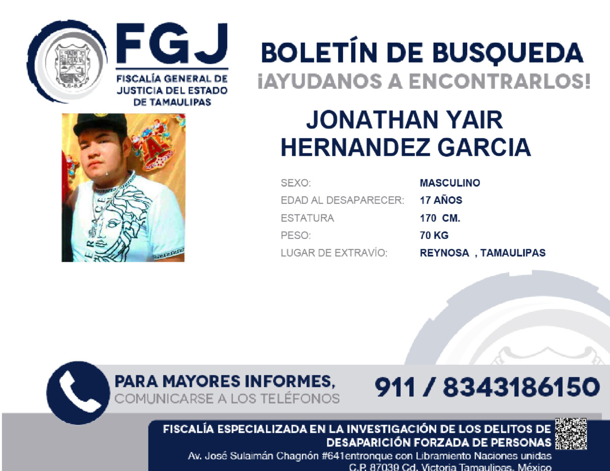 Boletin de Busqueda Jonhatan Yair