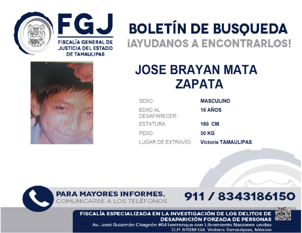 Boletin de Busqueda Jose Brayan