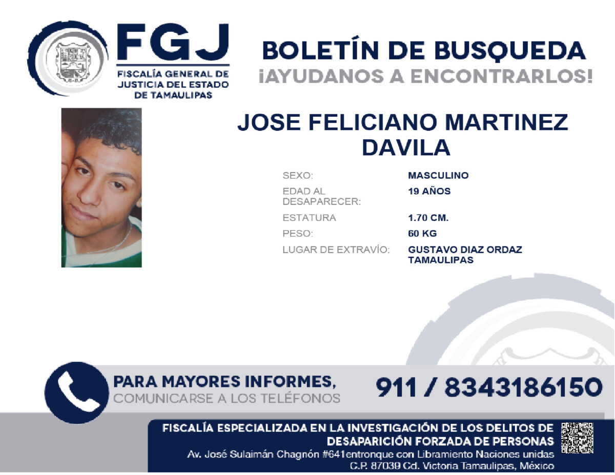 Boletín de Búsqueda Jose Feliiciano