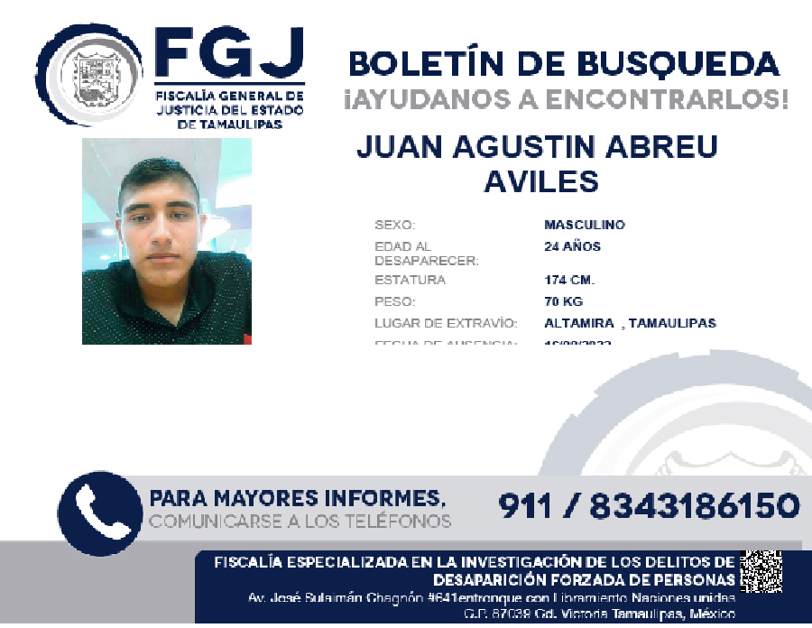 Boletín de Búsqueda Juan Agustin