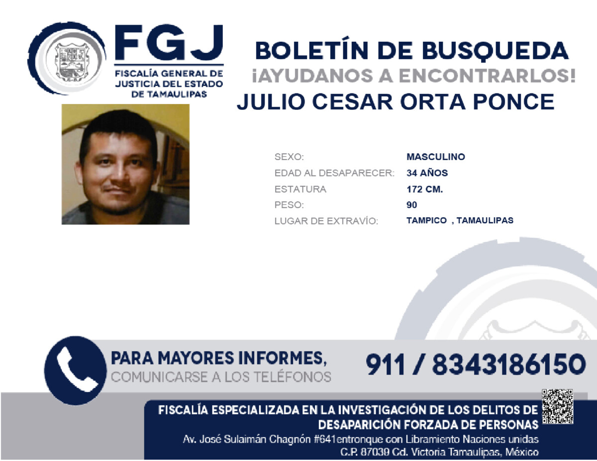 Boletin de Búsqueda Julio Cesar