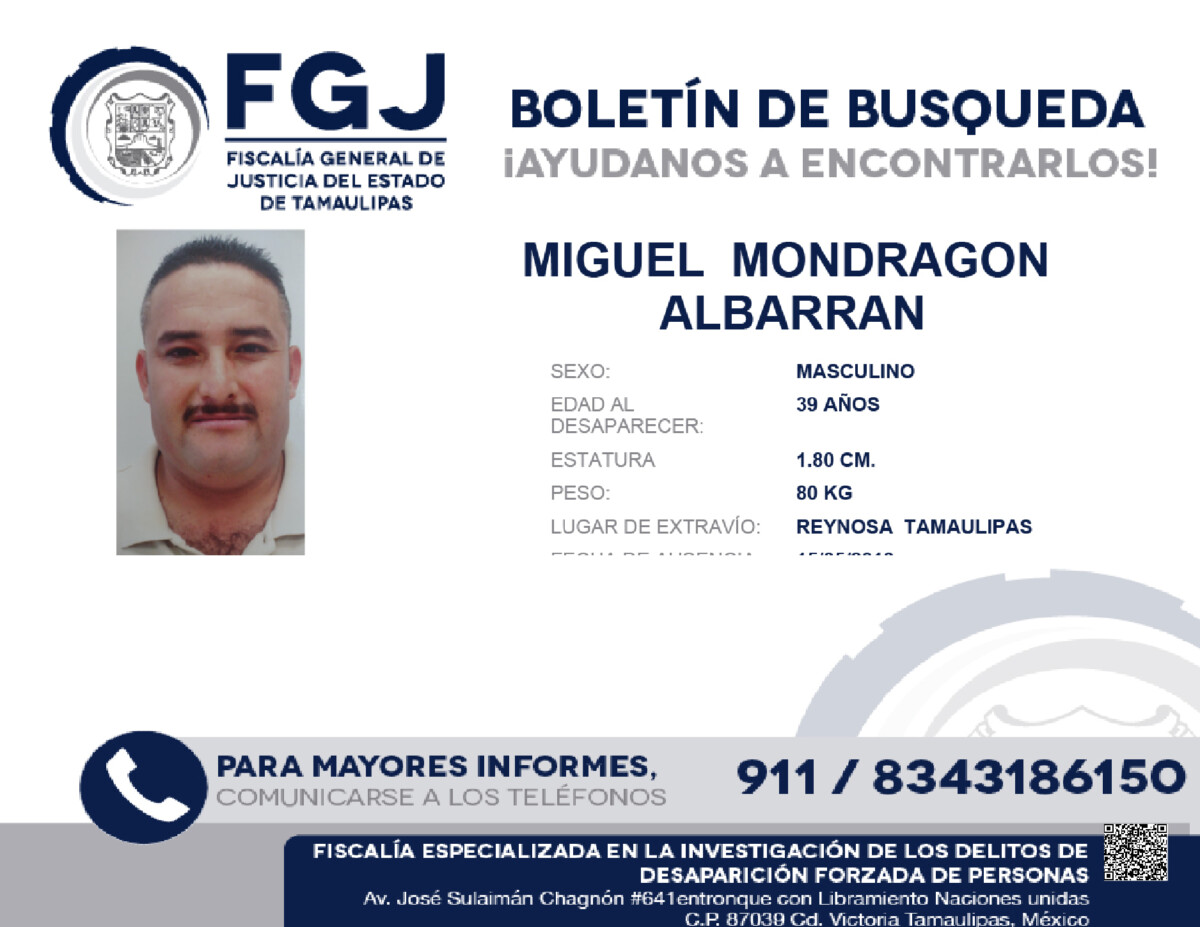 Boletin de Busqueda Miguel Mondragon