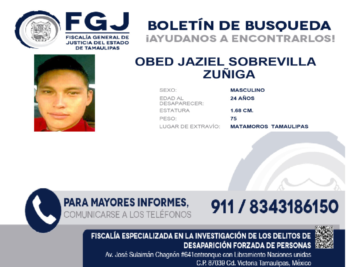 Boletín de Búsqueda Obed Jaziel