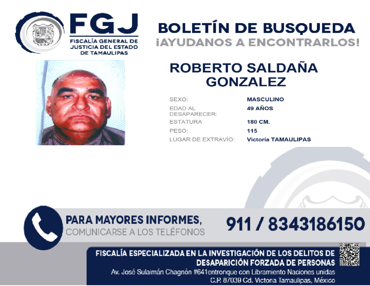 Boletín de Búsqueda Roberto Saldaña