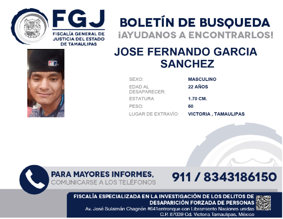 Boletín de Búsqueda José Fernando García