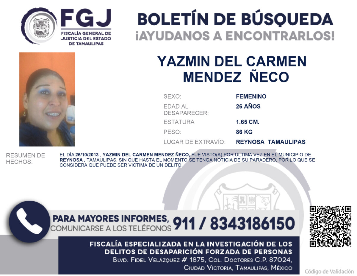 Boletin de Busqueda Yazmin