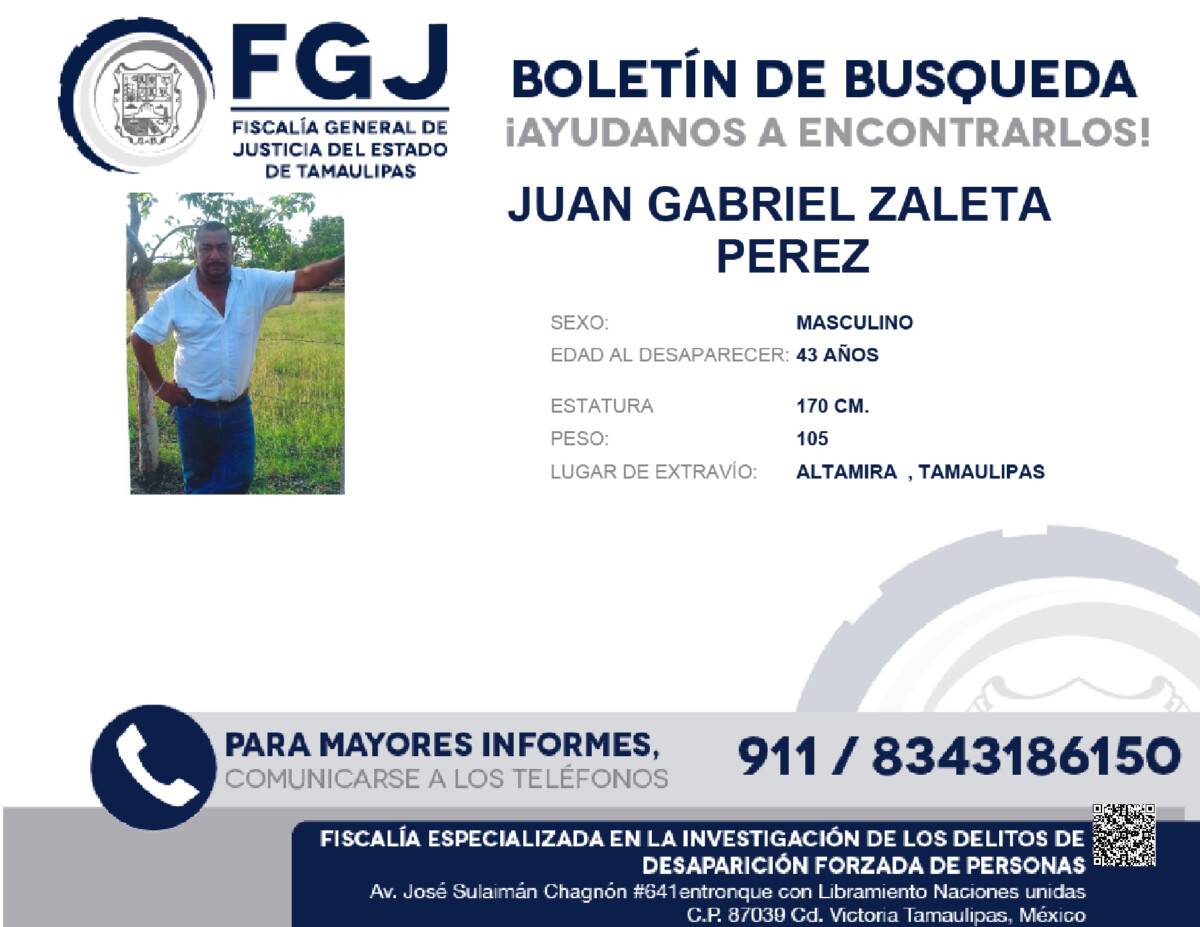 Boletin de Busqueda Juan Gabriel