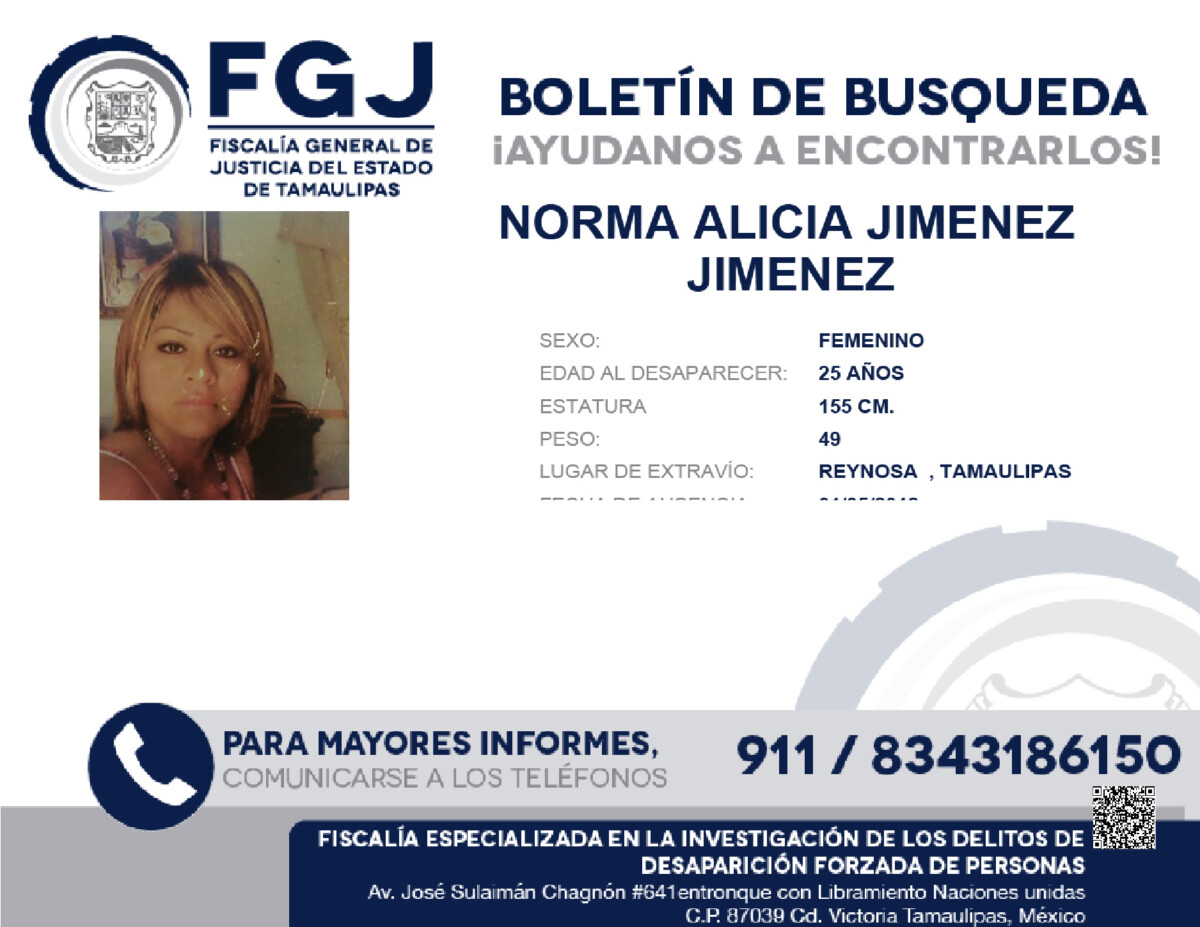 Boletin de Busqueda Norma Alicia