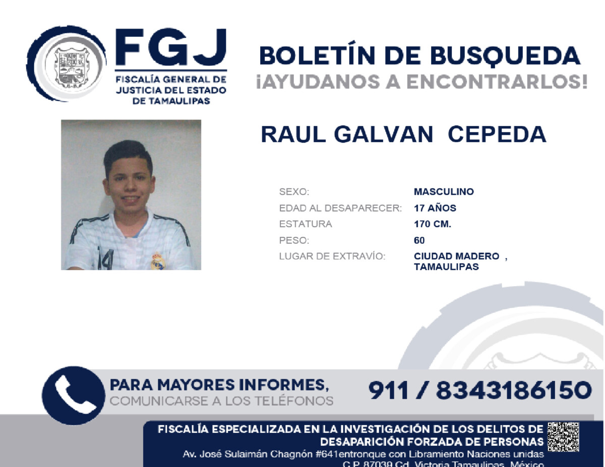 Boletin de Busqueda Raul Galvan